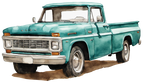 (260-6) Teal Vintage Truck