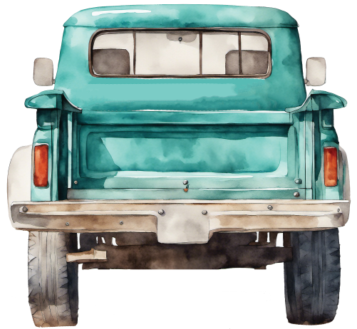 (260-6) Teal Vintage Truck