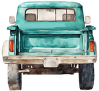 (260-6) Teal Vintage Truck