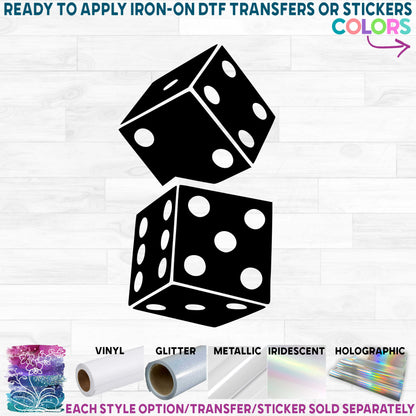 (s261-A) Stacked Dice Printed Heat Transfer or Sticker