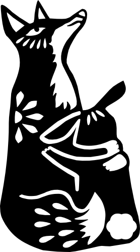 (s262-1-B) Folk Animals Fox & Bunny Rabbit