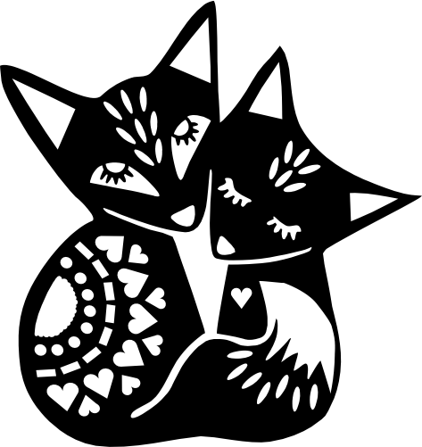 (s262-1-C) Folk Animals Foxes Fox Hugging