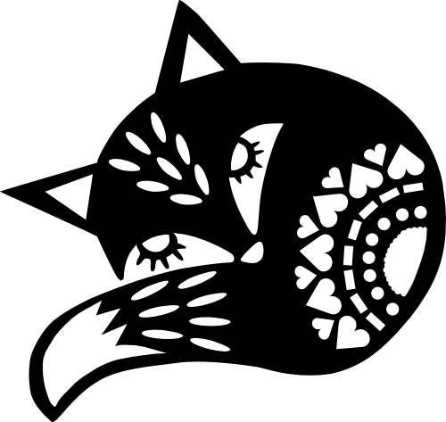 (s262-1-D) Folk Animals Sleeping Fox