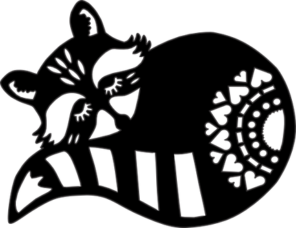 (s262-1-L) Folk Animals Sleeping Raccoon