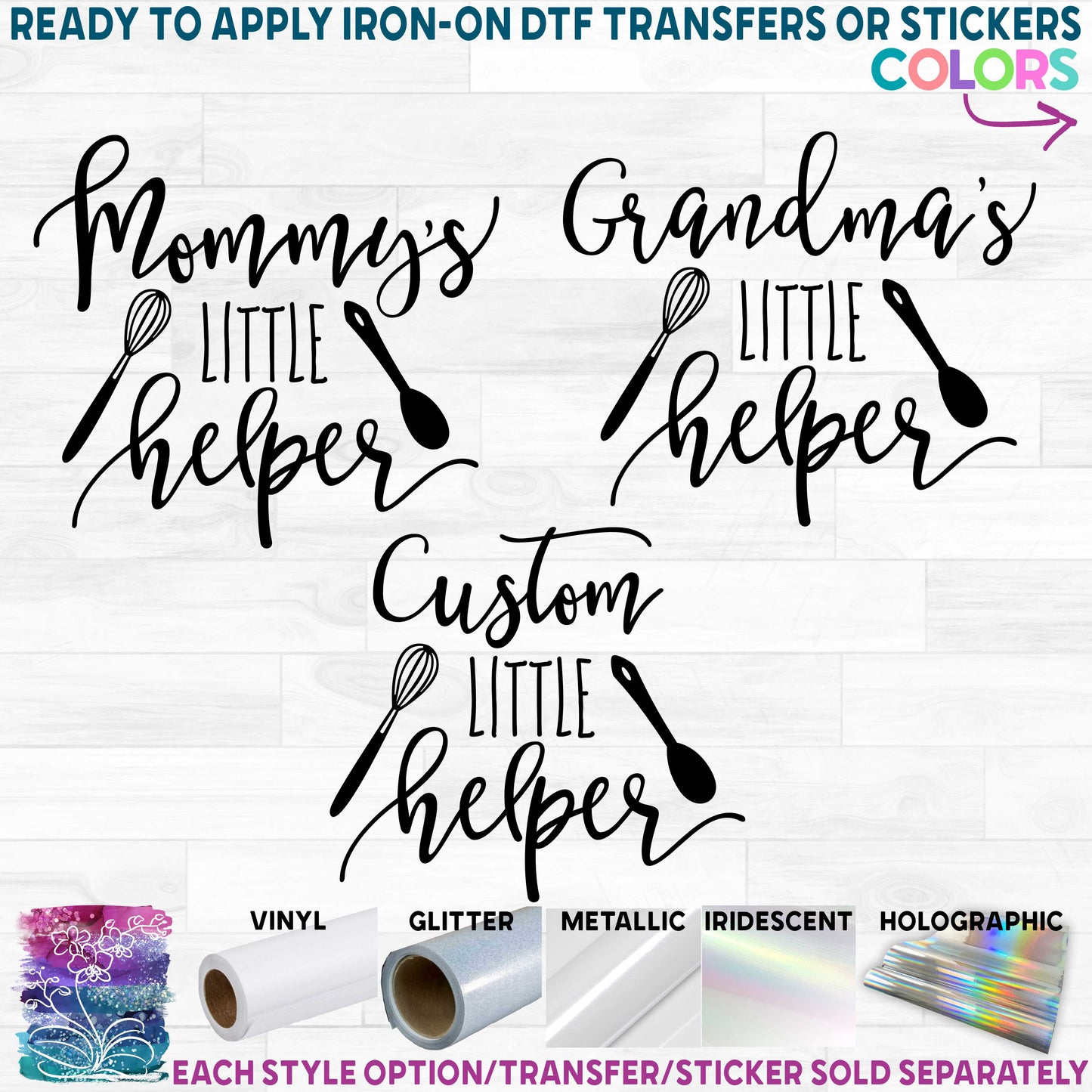 (s264) Mommy's Little Helper Printed Heat Transfer or Sticker