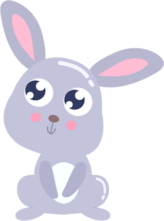 (s265-1V) Gray Bunny Rabbit