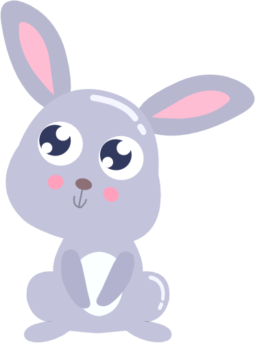 (s265-1V) Gray Bunny Rabbit