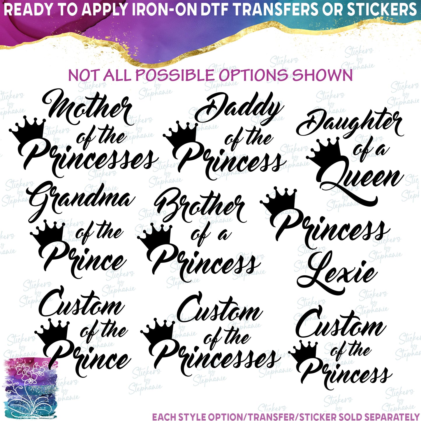 (s266-5C) Mommy Family of the Princess, Princesses Custom Text