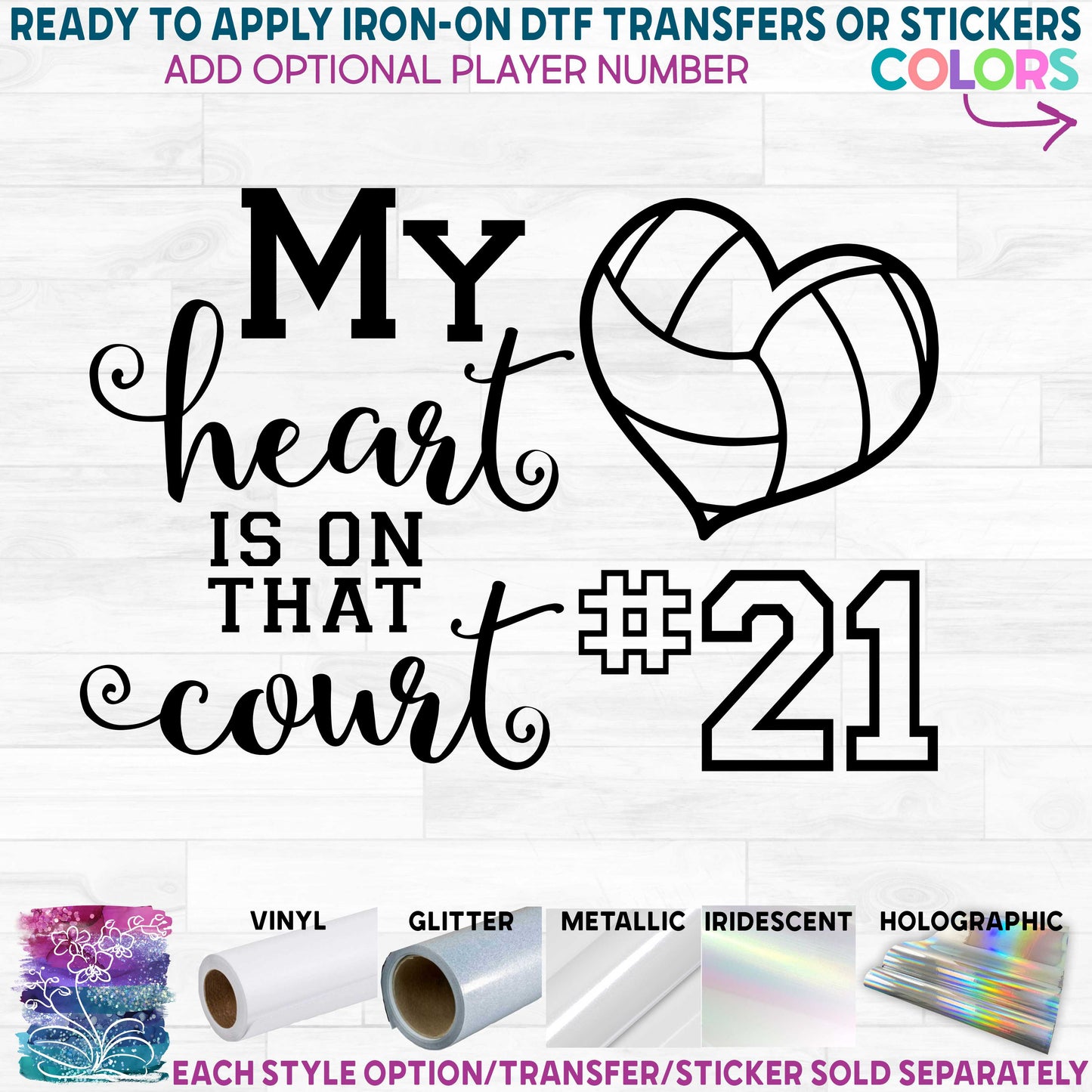 (s269-2D) My Heart is On That Court Volleyball