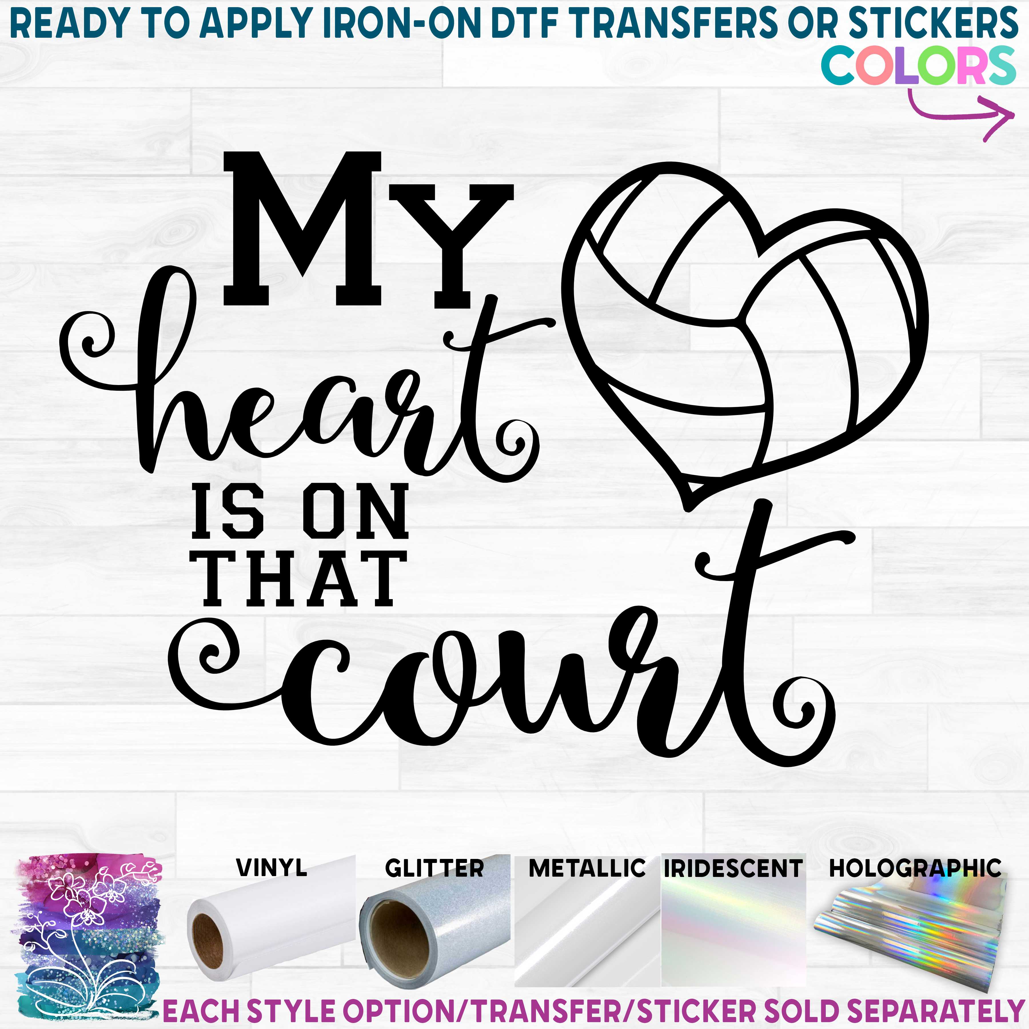 (s269-2D) My Heart is On That Court Volleyball