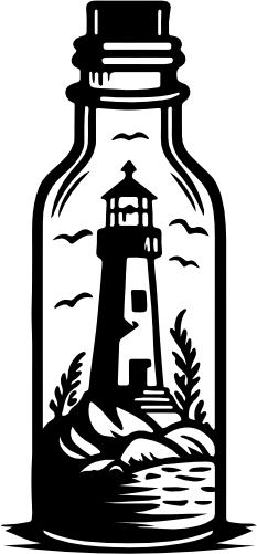 (271-01-2D) Lighthouse in a Bottle