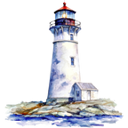 (271-02-1) Watercolor Lighthouse