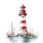 (271-02-1) Watercolor Lighthouse