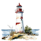 (271-02-1) Watercolor Lighthouse