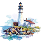 (271-02-1) Watercolor Lighthouse