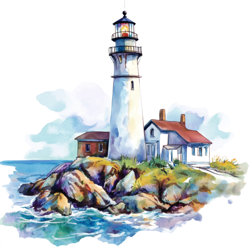 (271-02-1) Watercolor Lighthouse