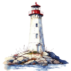 (271-02-1) Watercolor Lighthouse