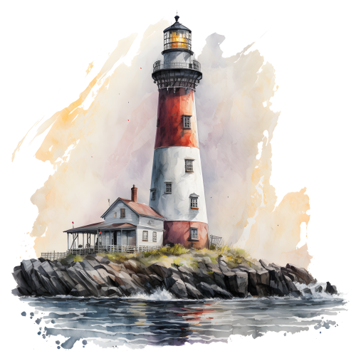 (271-02-2) Watercolor Lighthouses