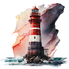 (271-02-2) Watercolor Lighthouses