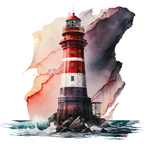 (271-02-2) Watercolor Lighthouses