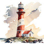(271-02-2) Watercolor Lighthouses