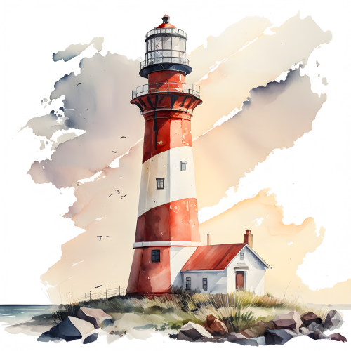 (271-02-2) Watercolor Lighthouses