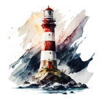 (271-02-2) Watercolor Lighthouses