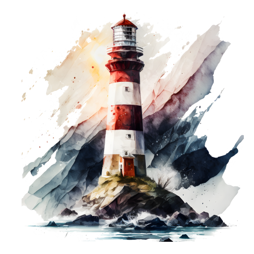 (271-02-2) Watercolor Lighthouses