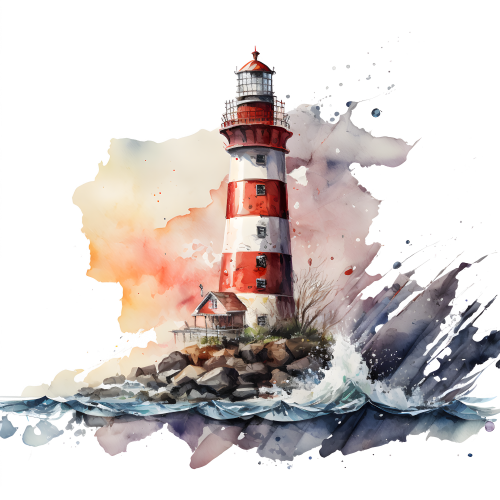 (271-02-2) Watercolor Lighthouses