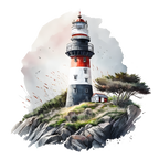 (271-02-2) Watercolor Lighthouses