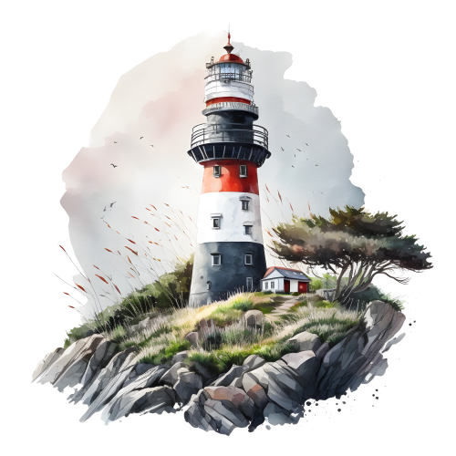 (271-02-2) Watercolor Lighthouses
