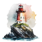 (271-02-2) Watercolor Lighthouses