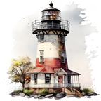 (271-02-2) Watercolor Lighthouses