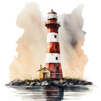 (271-02-2) Watercolor Lighthouses