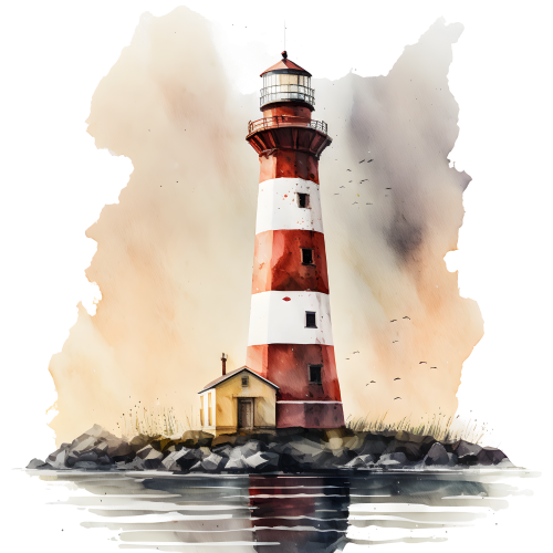 (271-02-2) Watercolor Lighthouses