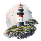 (271-02-2) Watercolor Lighthouses