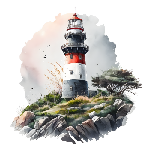 (271-02-2) Watercolor Lighthouses