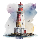 (271-02-2) Watercolor Lighthouses