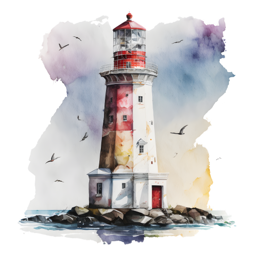 (271-02-2) Watercolor Lighthouses