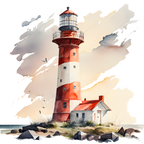(271-02-2) Watercolor Lighthouses