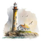 (271-02-2) Watercolor Lighthouses