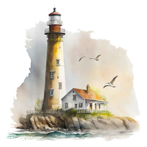 (271-02-2) Watercolor Lighthouses