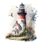 (271-02-2) Watercolor Lighthouses
