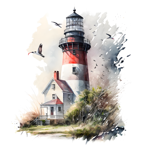 (271-02-2) Watercolor Lighthouses