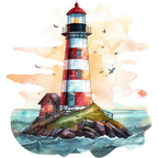 (271-02-2) Watercolor Lighthouses