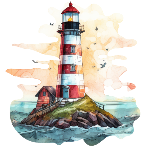 (271-02-2) Watercolor Lighthouses