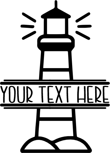 (271-03-A) Lighthouse Split Name Custom Text