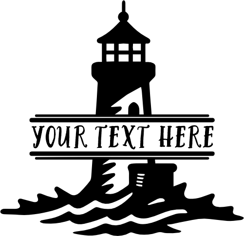 (271-03-B) Lighthouse Split Name Custom Text