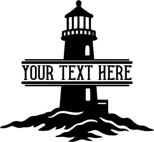 (271-03-C) Lighthouse Split Name Custom Text