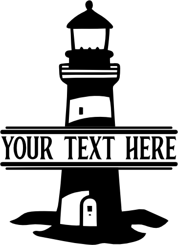 (271-03-D) Lighthouse Split Name Custom Text